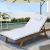 Gardeon Sun Lounge Wooden Lounger: Fir Wood, Adjustable Backrest, White Cushion, Wheels, 195x68x89cm, 300kg Capacity