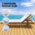 Gardeon 2x Wooden Sun Lounger with Wheels - Adjustable Fir Wood Day Bed, UV-Resistant, White Cushions, 195cm x 68cm x Gardeon 2x Wooden Sun Lounger with Wheels - Adjustable Fir Wood Day Bed, UV-Resistant, White Cushions, 195cm x 68cm x