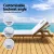 Gardeon 2x Wooden Sun Lounger with Wheels - Adjustable Fir Wood Day Bed, UV-Resistant, White Cushions, 195cm x 68cm x