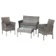 Gardeon 4 Seater Outdoor Sofa Set - Grey Wicker, Steel Frame, Cushions, Tempered Glass Table, Indoor/Outdoor Use Gardeon 4 Seater Outdoor Sofa Set - Grey Wicker, Steel Frame, Cushions, Tempered Glass Table, Indoor/Outdoor Use