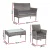 Gardeon 4 Seater Outdoor Sofa Set - Grey Wicker, Steel Frame, Cushions, Tempered Glass Table, Indoor/Outdoor Use