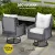 Gardeon 3PC Grey Wicker Bistro Set: Swivel Chairs & Table, UV-Resistant Cushions, Steel Frame, Indoor/Outdoor Use