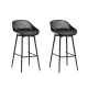 Gardeon 2PC Outdoor Bar Stools - UV-Resistant Polypropylene Seat, Metal Frame, Adjustable Feet, 100cm Height, Black