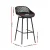 Gardeon 2PC Outdoor Bar Stools - UV-Resistant Polypropylene Seat, Metal Frame, Adjustable Feet, 100cm Height, Black