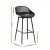 Gardeon 4-Piece Outdoor Bar Stools - UV-Resistant Polypropylene Seats, Metal Frame, Adjustable Feet - Black, 100cm High