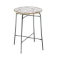 Gardeon Outdoor Bar Table - Wicker & Glass, 70x70x100cm, UV-Resistant, Adjustable Feet, Sturdy Steel Frame, Beige/Black