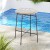 Gardeon Outdoor Bar Table - Wicker & Glass, 70x70x100cm, UV-Resistant, Adjustable Feet, Sturdy Steel Frame, Beige/Black