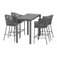 Gardeon 5-Piece Outdoor Bar Set | Handwoven Rope Chairs & Powder-Coated Steel Table | Water-Resistant Cushions | Seats 4