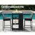 Gardeon 3-Piece Outdoor Bar Set: Wicker Table & Chairs with Cushions, Tempered Glass Top, Weather-Resistant Frame