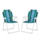 Gardeon Outdoor Folding Chair Set 2x Steel Frame, 150kg Capacity, UV Resistant, 48x46x76.5cm, Blue/White