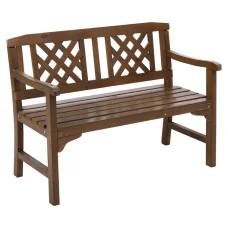 Gardeon Outdoor Wooden Garden Bench - Handcrafted Fir Wood, Lattice Backrest, 2-Seat, Weather-Resistant, 250kg Capacity