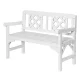 Gardeon White Wooden Garden Bench - 2 Seat Fir Wood Patio Furniture with Lattice Backrest, 250kg Capacity, 102x52x78cm