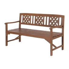 Gardeon Natural Fir Wood Garden Bench - 3-Seat Patio Furniture, Rustic Design, Weather-Resistant, 142x62x88cm