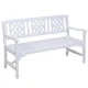 Gardeon 3-Seater White Wooden Garden Bench - Handcrafted Fir Wood, Weather-Resistant, 142x62x88cm, 300kg Capacity