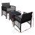Gardeon 3PC Outdoor Bistro Set: UV-Resistant PE Wicker, Galvanised Steel, 5cm Cushions, Tempered Glass Table, Black