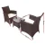 Gardeon 3PC Outdoor Bistro Set: Brown Wicker Patio Furniture with Cushioned Chairs & Glass Top Table, Weather-Resistant
