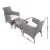 Gardeon 3PC Outdoor Bistro Set - Grey Wicker Chairs & Table with Cushions, Steel Frame, UV & Weather Resistant