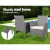 Gardeon 3PC Outdoor Bistro Set - Grey Wicker Chairs & Table with Cushions, Steel Frame, UV & Weather Resistant