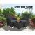 Gardeon 3PC Outdoor Bistro Set - Black Wicker Chairs & Glass Table, Weatherproof, UV-Resistant, Cushioned Comfort