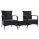 Gardeon 3PC Outdoor Patio Bistro Set - UV-Resistant Wicker, Steel Frame, Glass Table, Cushioned Chairs, Weatherproof