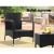 Gardeon 3PC Outdoor Patio Bistro Set - UV-Resistant Wicker, Steel Frame, Glass Table, Cushioned Chairs, Weatherproof