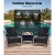 Gardeon 3PC Outdoor Patio Bistro Set - UV-Resistant Wicker, Steel Frame, Glass Table, Cushioned Chairs, Weatherproof