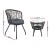 Gardeon 3PC Bistro Set - Black Outdoor Rattan Furniture with Cushioned Chairs & Tempered Glass Table, Weather-Resistant