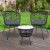 Gardeon 3PC Bistro Set - Black Outdoor Rattan Furniture with Cushioned Chairs & Tempered Glass Table, Weather-Resistant