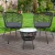 Gardeon 3PC Bistro Set - Black Outdoor Rattan Furniture with Cushioned Chairs & Tempered Glass Table, Weather-Resistant