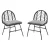 Gardeon 2x Black Wicker Patio Chairs - Steel Frame, Weather-Resistant, Indoor/Outdoor, No Assembly, 150kg Capacity