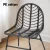 Gardeon 2x Black Wicker Patio Chairs - Steel Frame, Weather-Resistant, Indoor/Outdoor, No Assembly, 150kg Capacity