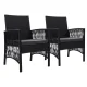 Gardeon 2PC Outdoor Wicker Dining Chairs - UV-Resistant, High-Density Foam Cushions, Powder-Coated Steel Frame