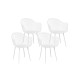 Gardeon 4PC Outdoor Dining Chairs, PP Lounge Patio Furniture, Water & UV-Resistant, 48x44x85CM, White, Easy Assembly