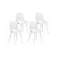 Gardeon 4PC White Outdoor Dining Chairs - UV & Weather-Resistant PP Frame, Metal Legs, 45x46x85cm, Indoor/Outdoor Use
