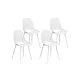 Gardeon 4PC White Outdoor Dining Chairs - UV & Weather-Resistant PP Frame, Metal Legs, 45x46x85cm, Indoor/Outdoor Use