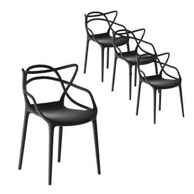 Gardeon Stackable Outdoor Dining Chairs - 4PC Set, Lightweight & UV-Resistant, Black Polypropylene, No Assembly Needed Gardeon Stackable Outdoor Dining Chairs - 4PC Set, Lightweight & UV-Resistant, Black Polypropylene, No Assembly Needed