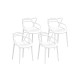 Gardeon 4PC Stackable Outdoor Dining Chairs, Lightweight PP Frame, Water & UV Resistant, Easy Clean, No Assembly