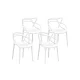 Gardeon 4PC Stackable Outdoor Dining Chairs, Lightweight PP Frame, Water & UV Resistant, Easy Clean, No Assembly