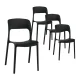 Gardeon 4PC Stackable Outdoor Dining Chairs, Black PP, 44x48x82.5CM, Water & UV Resistant, Indoor/Outdoor Use