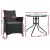 Gardeon 3PC Outdoor Bistro Set with Wicker Chairs, Glass Table, Cushions, UV Resistant, Parasol Hole, Easy Assembly