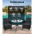Gardeon 3PC Outdoor Bistro Set with Wicker Chairs, Glass Table, Cushions, UV Resistant, Parasol Hole, Easy Assembly