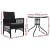 Gardeon 3PC Bistro Set: Outdoor Rattan Furniture with Table & Chairs, UV-Resistant Wicker, Cushions, Parasol Hole, Black