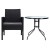 Gardeon 3PC Bistro Set: Outdoor Rattan Furniture with Table & Chairs, UV-Resistant Wicker, Cushions, Parasol Hole, Black