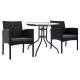 Gardeon 3PC Bistro Set: Outdoor Rattan Furniture with Cushions, Tempered Glass Table, UV-Resistant, and Parasol Hole