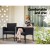 Gardeon 3PC Bistro Set: Outdoor Rattan Furniture with Cushions, Tempered Glass Table, UV-Resistant, and Parasol Hole