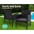 Gardeon 3PC Bistro Set: Outdoor Rattan Furniture with Cushions, Tempered Glass Table, UV-Resistant, and Parasol Hole