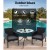 Gardeon 3PC Bistro Set: Outdoor Rattan Furniture with Cushions, Tempered Glass Table, UV-Resistant, and Parasol Hole