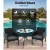 Gardeon 3PC Bistro Set: Outdoor Rattan Furniture with Cushions, Tempered Glass Table, UV-Resistant, and Parasol Hole