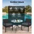 Gardeon 3PC Outdoor Bistro Set - Rattan Chairs, Cushions & Glass Table, UV-Resistant PE Wicker, Black, Easy Assembly