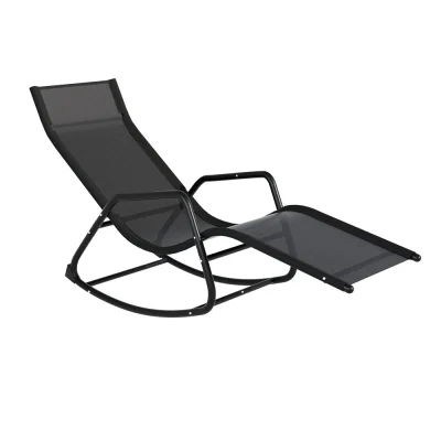 Gardeon Sun Lounge Rocking Chair - Weather & UV Resistant Patio Furniture with Breathable Textilene, 150kg Capacity